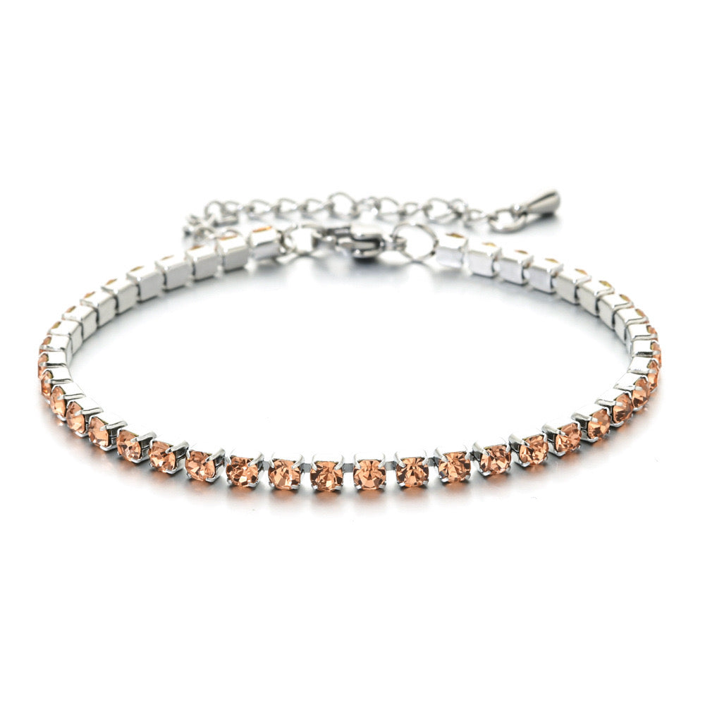 Tennis bracelet- peach