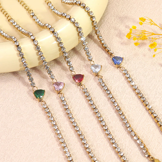 Heart tennis bracelet