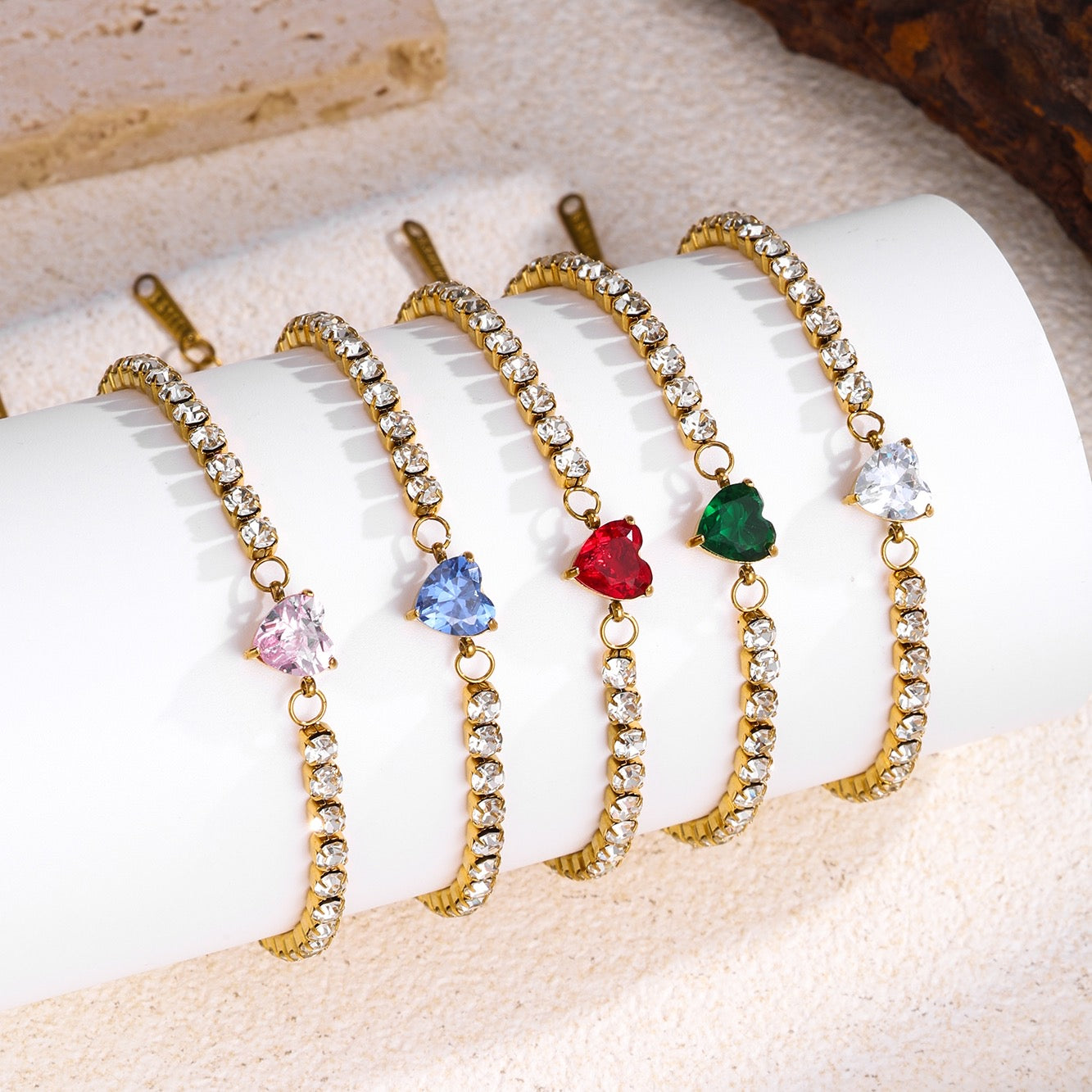 Heart tennis bracelet