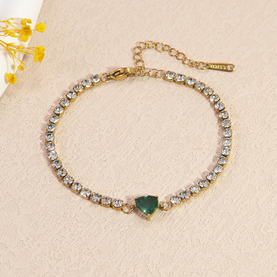 Heart tennis bracelet
