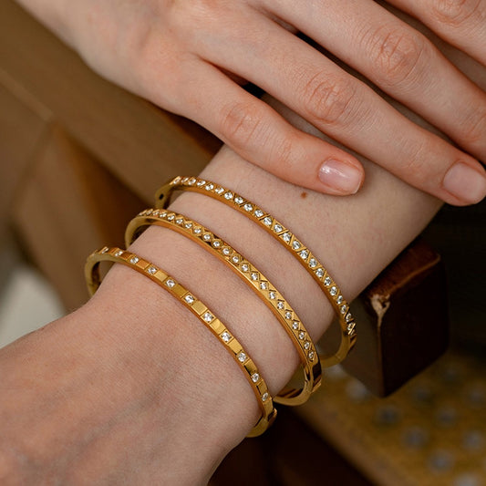 Minimal stone bangles