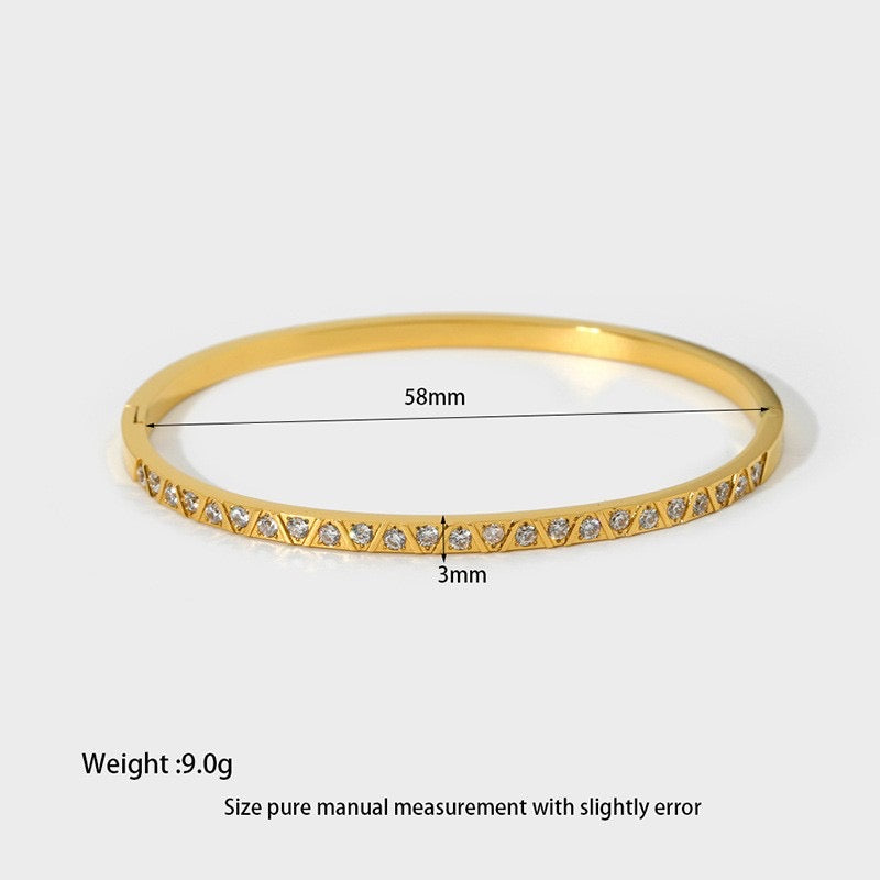 Minimal stone bangles