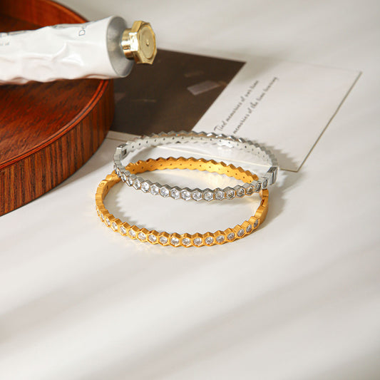 Minimal stone bangles