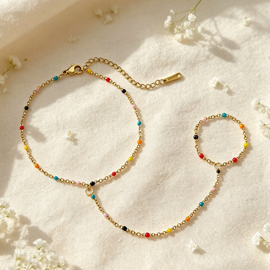 Colour beads hand chain