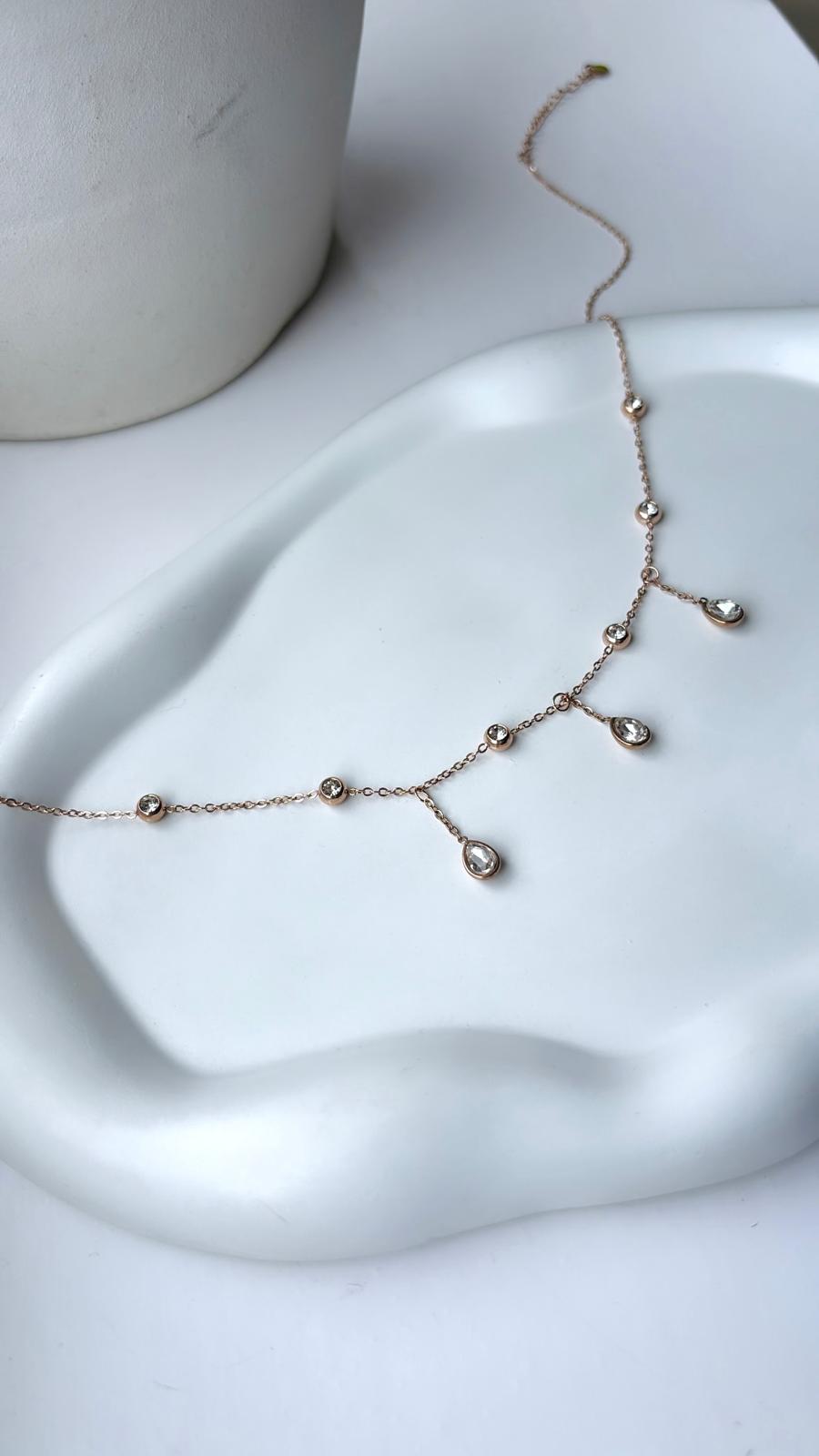 White stone Drop chain